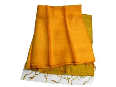 AVANTGARDEACCESSORI Stola in seta shantung donna degrade giallo oro arancio sfumatura