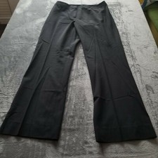 Lafayette 148 New York Womens Black Straight High-Rise Pants Fly Zip Pocket Wool