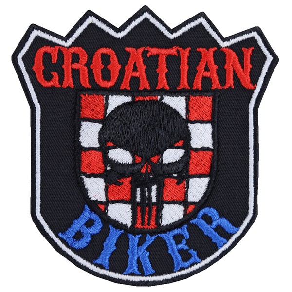 Croatian Biker AufnäHer Kroatien AufbüGler Croatia Patch Totenkopf Applikation-image