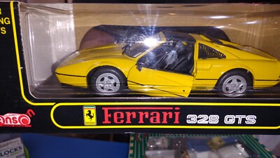ANSON FERRARI 328 GTS Yellow 1:18 Scale Die-cast Metal model car