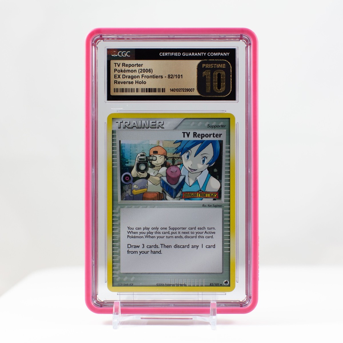 Pokemon TV Reporter Reverse Holo #82 EX Dragon Frontiers CGC 10