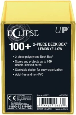 Ultra Pro Eclipse 2-Piece Deck Box: Lemon Yellow -Cards or Board Games storage