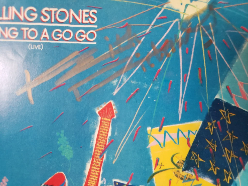 AUTOGRAPHED 1980s VG++ KEITH RICHARDS /STONES GOING TO A GO GO SLEEVE ONLY 45 - Image 2 of 3