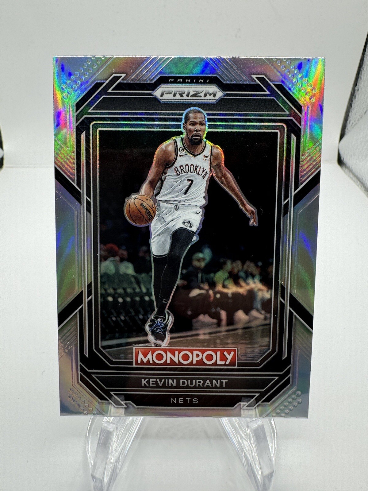 2022-23 NBA Prizm Monopoly Kevin Durant Silver Nets #7 | Arpin Mint Cards
