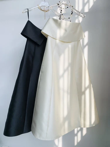 Toteme Wool Blended A-line Dress Strapless Sleeveless Midi Dress for Women - Picture 11 of 15