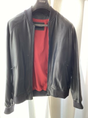 armani red leather jacket