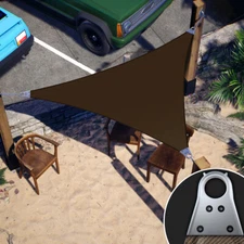 ColourTree Custom Size Super Ring Right Triangle Sun Shade Sail,Brown (Small)