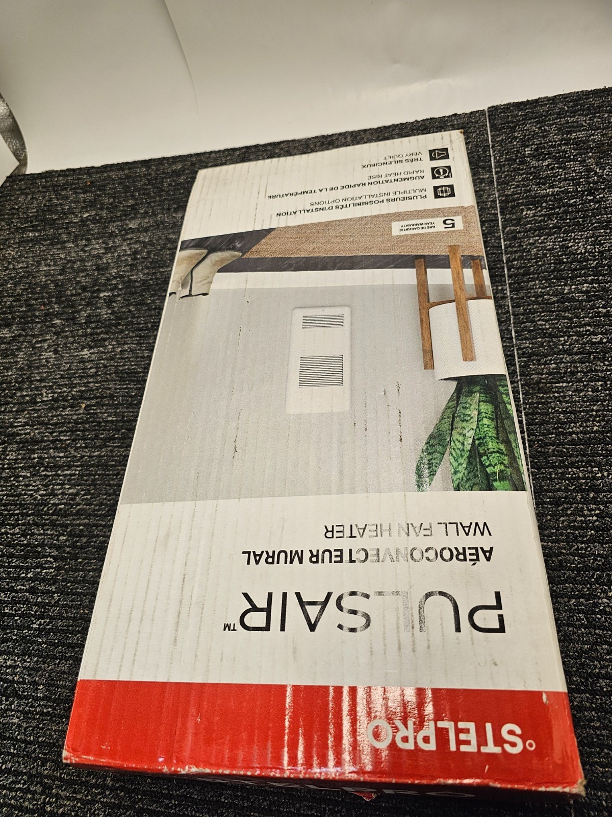 Stelpro ARWF1001W 1000W Pulsair Wall Fan Heater, 40 CFM, 3413 BTU/H, 120V, White