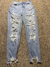 AE AMERICAN EAGLE 00 SHORT MOM JEAN STRETCH WOMENS JEANS