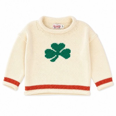Red Wagon Boston 2T Shamrock Roll Neck Sweater Ivory Hand Loomed Cotton