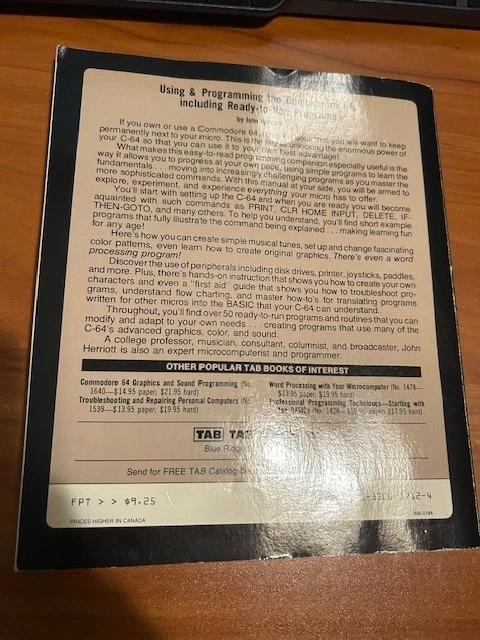 Using and Programming the Commodore 64 1st Edition 1st Printing 1984 Very Rare - Image 3 of 3