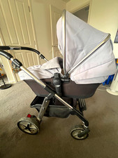 Silver Cross Grey/Black Pushchair Travel System Carrycot Seat Footmuff