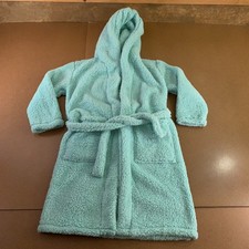 Pottery Barn Teen Girl Size XS/S Teal Sherpa Hooded Two Pocket Robe New