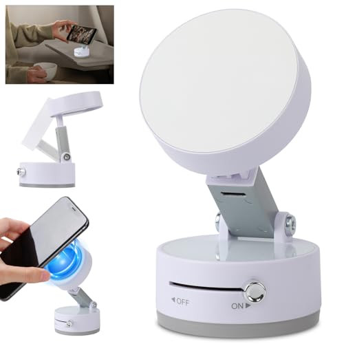 2025 White Magnetic Phone Holder with Vacuum Suction & Multi-Function