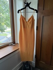 ASTR the Label Women's Signy Dress Size S Tangerine Textured Bodycon