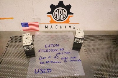 EATON XTCE032C10 24-27VDC 40A Open 600VAC 3HP Used (Lot of 2) See All Pictures