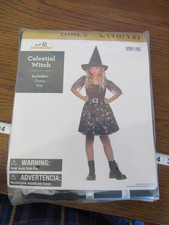 New Celebrate Halloween Costume Celestial Witch Girls Size L 10 12 Black