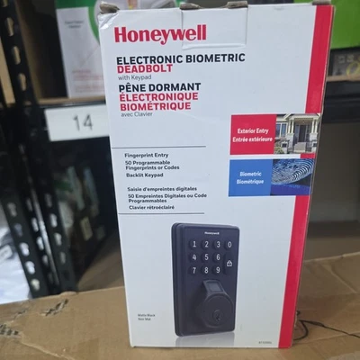 Honeywell Electric Biometric Deadbolt 8733501 - Matte Black - Image 1 of 4