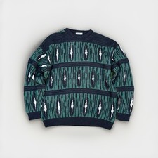 Vintage 90s Abstract All Over Design Wool Sweater