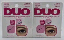 2 Pack DUO Striplash Adhesive for Strip Lashes Dark Tone 0.25 oz Each New