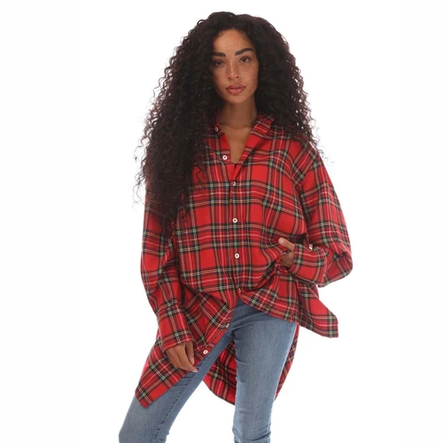 PALM ANGELS Abito Camicia Donna Angeli delle Palme Strass Over Logo Rosso