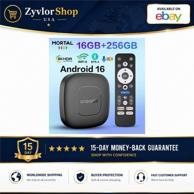 MORTAL Android 16 TV Box 4K RK3518 Wi-Fi 6 Voice Control Media Player