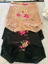 Women s High-Waisted Shapewear Shorts Firm Waist/Abdomen/Butt 2PK Lace