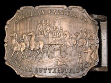 MB12103 NOS VINTAGE 1970s AMERICAN EXPRESS CO. WELLS, BUTTERFIELD  CO. BUCKLE
