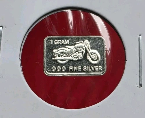 Motorcycle Hog - 1 Gram .999 Fine Pure Solid SILVER Bullion Mini Bar Coin Ingot
