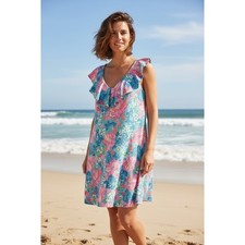 Lilly Pulitzer NWT Alessa Dress Surf Blue Luscious Lions Size XXL