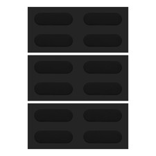 4mm Laptop Rubber Feet, 12 Pcs Oval Anti-Slip Pad for Equipment, Black