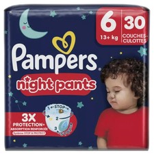 Pampers Night Nappy Pants Size 6, 30 Nappies, 13+kg Offer Extra Protection 0.47 per nappy
