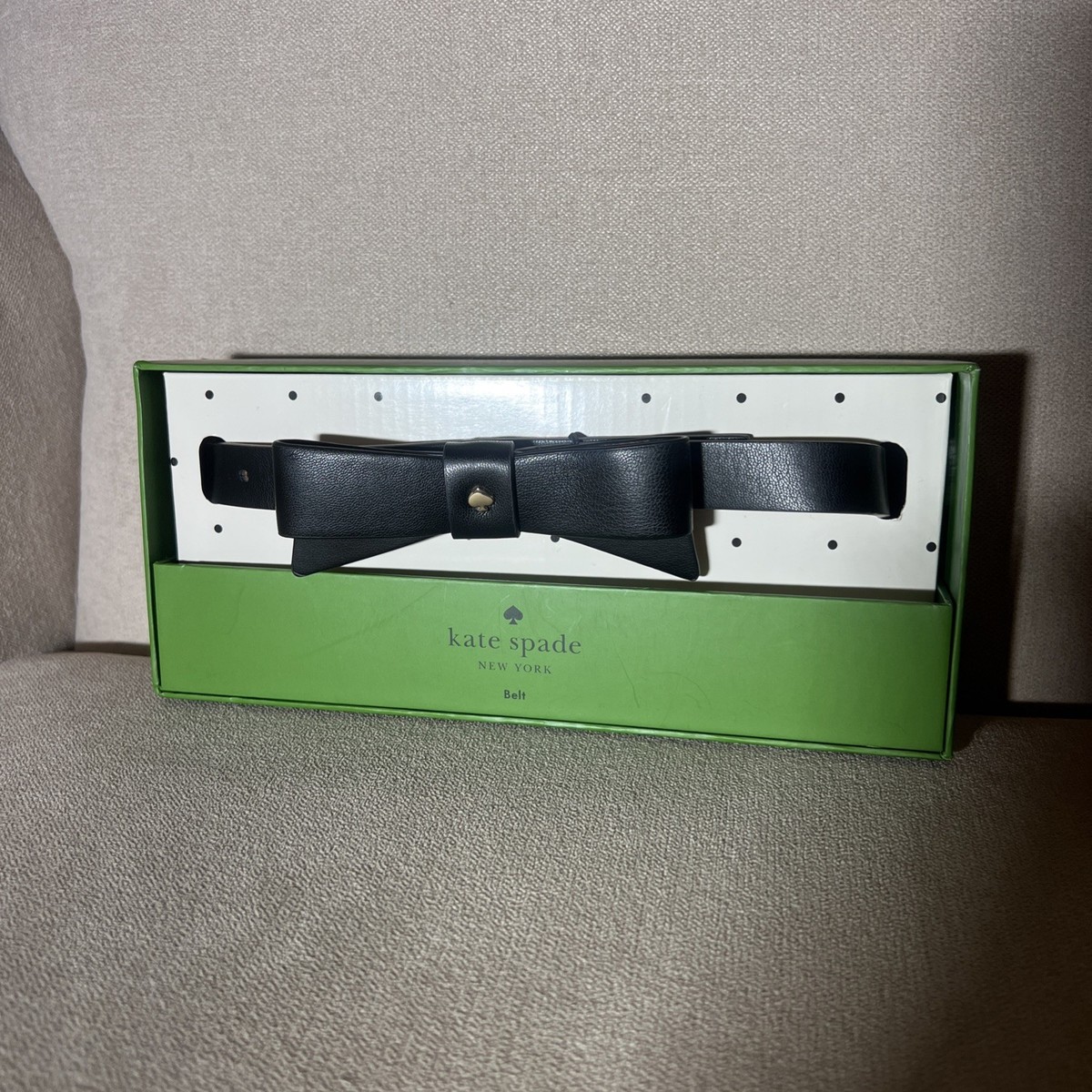 New KATE SPADE New York Bow Belt In The Loop Black Logo 