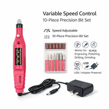 Electric Drill Nail File Acrylic Manicure Pedicure Portable Salon Machine Kit