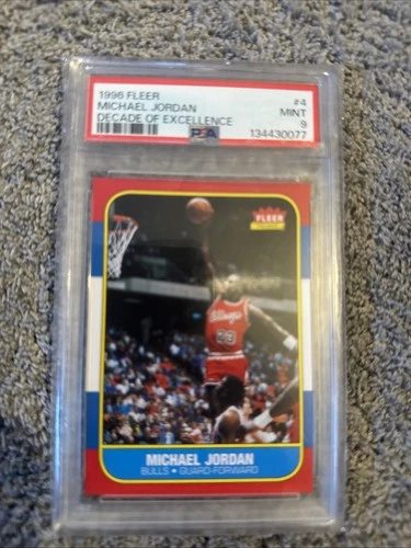 1996 FLEER DECADE OF EXCELLENCE #4 MICHAEL JORDAN PSA 9