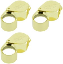 3Pc 10x Round Triplet Loupe Golden Colored 21mm