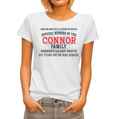 DAMEN T-SHIRT Connor FAMILIE CLAN LUSTIG GEBURTSTAGSGESCHENK