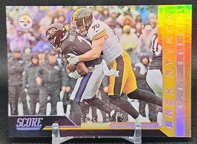 2023 Panini Score T.J. Watt Sack Attack Gold Zone 50/50 Card #8 Steelers