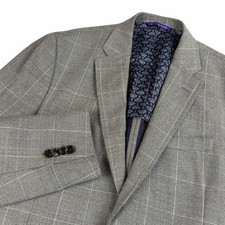 Ted Baker London Blazer Jacket 42S Endurance Kyle SPJ Gray Wool Windowpane