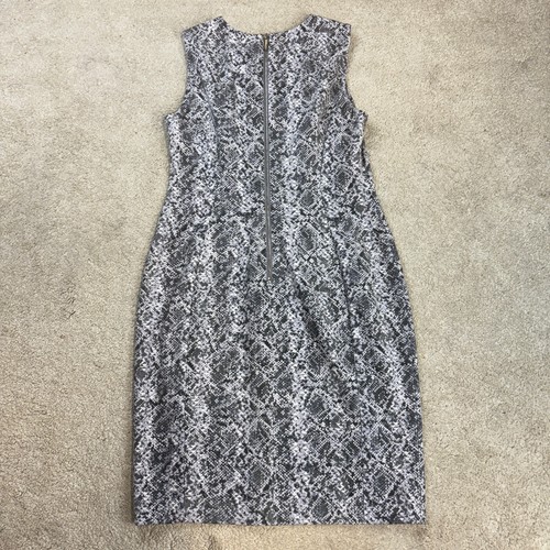 Calvin Klein Gray Snakeskin Print Sleeveless Sheath Dress Size 10 GUC - Afbeelding 3 van 5