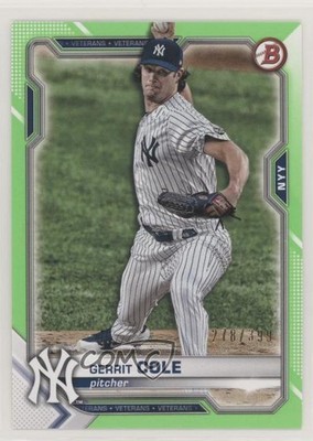 2021 Bowman Neon Green Border 278/399 Gerrit Cole #65 s3g