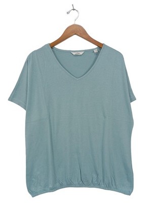 ESSENTIALS V-Ausschnitt-Shirt Damen Shirt Gr. DE 46 blau Casual-Look