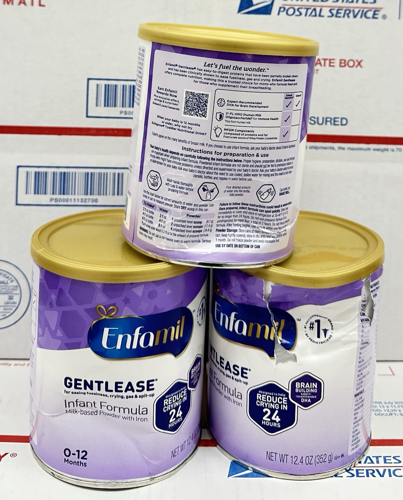 3 Cans Enfamil Gentlease 12.4 oz