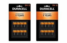 Duracell Coppertop 9V Alkaline Batteries 9 Volt - 8 Pack  2-Pack  16 Total 