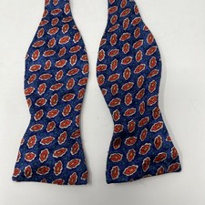 Robert Talbott Bow Tie Blue Silk With Red Accents