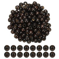 12X11Mm Holzperlen FüR Bastelarbeiten, 300 StüCk Runde Perlen Lose, Schokolade