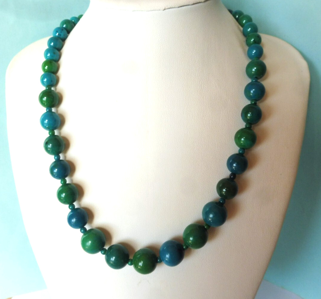Collier chrysocolle hypoallergénique en argent massif contre les rougeurs
