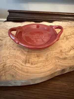 Vintage Pottery Barn PAELLA  Terracotta Red Fish Dipping Sauce Dish One