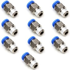 6mm Push to Connect 1/8 Inch NPT Air Fittings 0.236" OD x 1/8" NPT, Blue