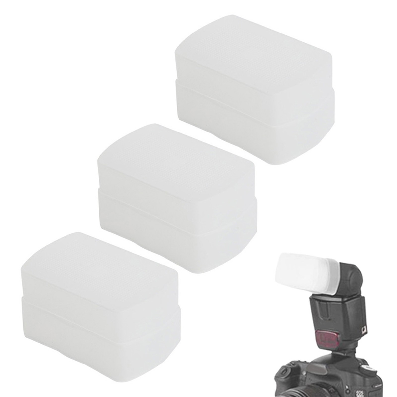 White 3Pcs Mini Digital Camera Flash Bounce Diffusers Softbox Fit For SG